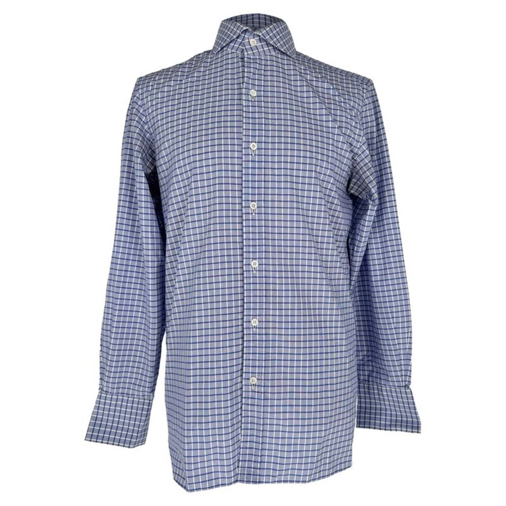 Tom Ford Plaid Button-Down Shirt in Blue Cotton
